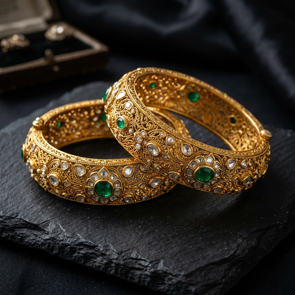 Handcrafted 22K Gold Indian Kadas